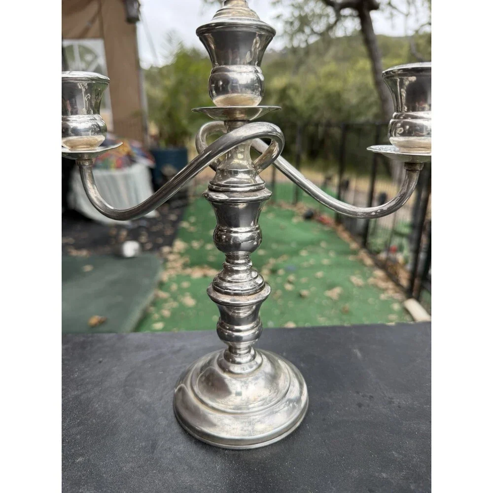 VNTG Gorgeous (2) Pair Sterling .950 Silver Candelabras 10.5”H/9.5”W / ROMO GOTH